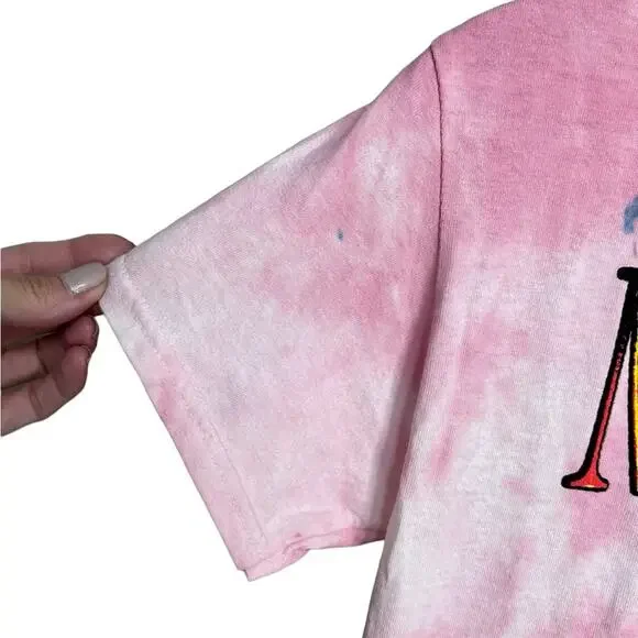NIRVANA Pink Tie Dye 100% Cotton Licensed Band Short Sleeve T-Shirt Size Small - Picture 5 of 9